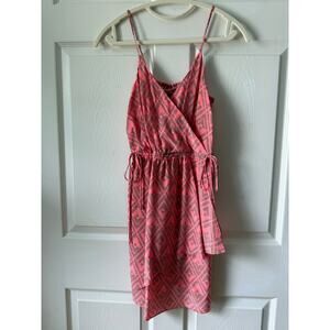 Rebecca Taylor‎ 100% Silk Faux Wrap Cami Dress NWT Hot Coral Size 0 Asymmetrical